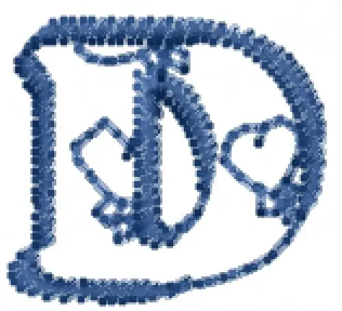 Heartfilled Font D Embroidery Design Top Rated