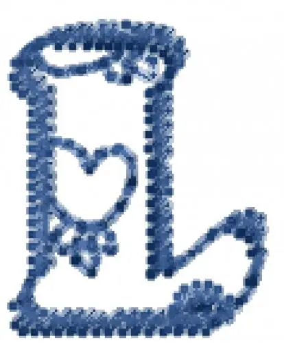 Heartfilled Font L Embroidery Design Super Sale