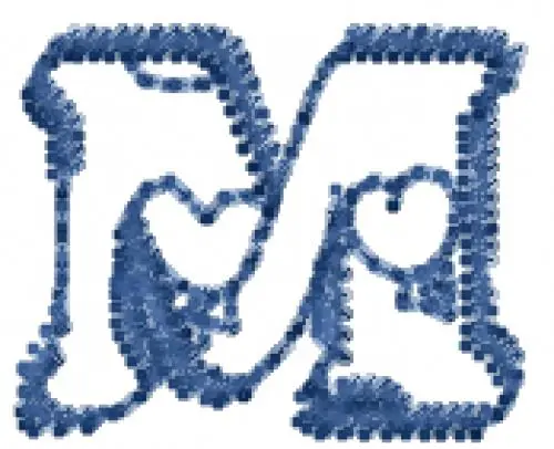 Best Choice Heartfilled Font M Embroidery Design