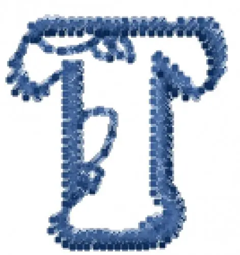 Top Pick Heartfilled Font T Embroidery Design