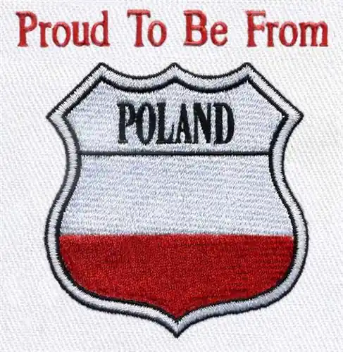Crest Poland Flag Embroidery Design Genuine