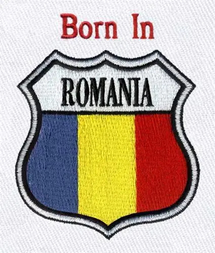 Modern Crest Romania Flag Embroidery Design