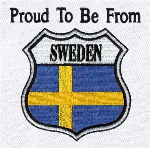 Buy Direct Crest Sweden Flag Embroidery Design