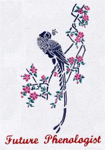 Asian Cherry Tree Embroidery Design Free Shipping
