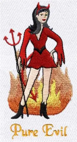 Direct From Factory Devil Girl Embroidery Design