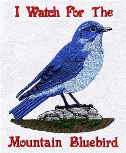 Mountain Bluebird Embroidery Design Luxury