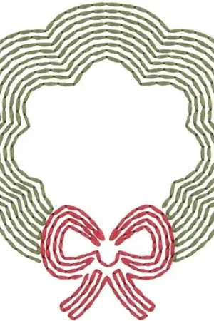 Hot Picks Echo Stitched Wreath Embroidery Design
