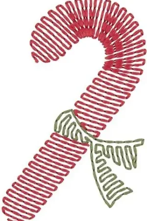 Echo Stitched Candy Cane Embroidery Design Price Drop