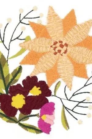Floral Blooms Embroidery Design Wholesale