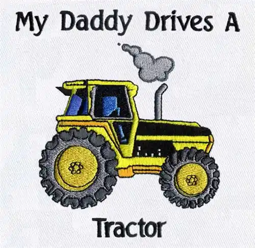 Today Only Farm Tractor Embroidery Design