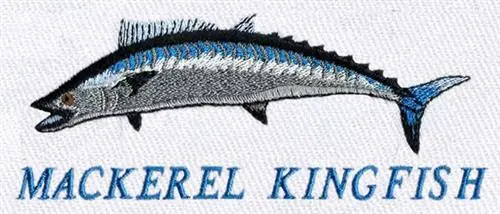 Mackerel Kingfish Embroidery Design Last Chance