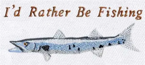 Barracuda Embroidery Design Handmade