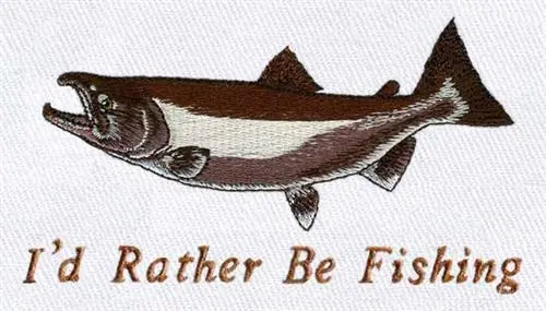 Coho Salmon Embroidery Design Express Delivery