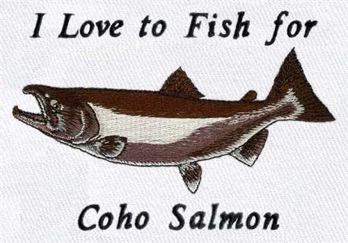 Coho Salmon Embroidery Design Luxury