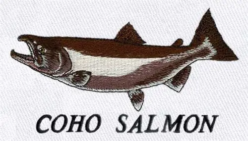 Reduced Price Coho Salmon Embroidery Design