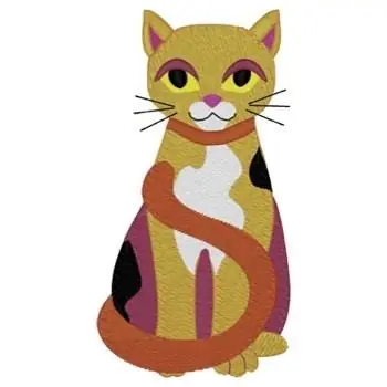 Calico Cat Embroidery Design Genuine