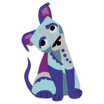 Whimsical Head Tilt Dog Embroidery Design Mega Sale