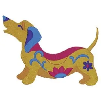 One Day Deal Whimsical Wiener Dog Embroidery Design