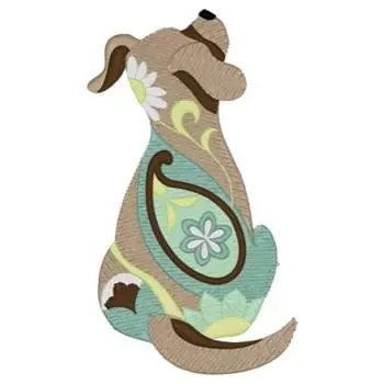 Holiday Sale Paisley Dog Embroidery Design