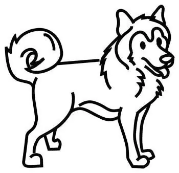 Husky Outline Embroidery Design High Quality