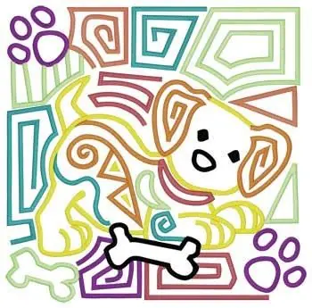 Handmade Dog Quilt Square Embroidery Design