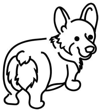 Free Returns Corgi Outline Embroidery Design