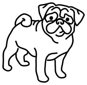 Pug Outline Embroidery Design Special Offer