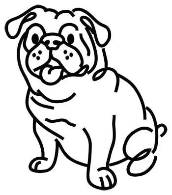 Free Returns English Bulldog Outline Embroidery Design