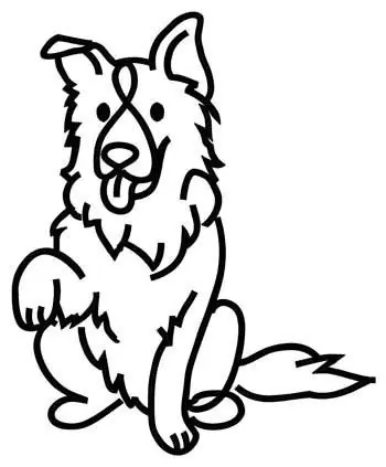Border Collie Outline Embroidery Design Fan Favorite