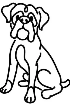 Boxer Outline Embroidery Design Authentic