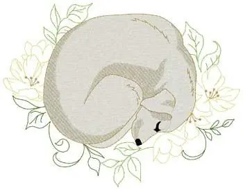 Dog Sleeping Embroidery Design Modern