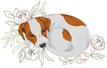 Dog Sleeping Embroidery Design Bulk Order