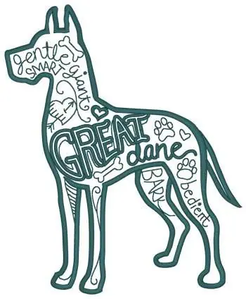 Great Dane Collage Embroidery Design Top Rated