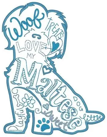Love My Maltese Collage Embroidery Design Buy Online