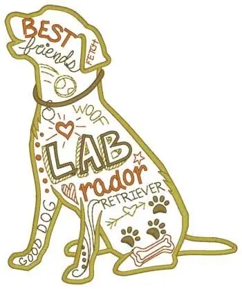 Labrador Retriever Collage Embroidery Design Instant Buy