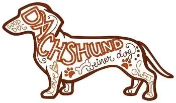 Love My Dachshund Collage Embroidery Design Modern