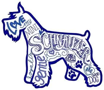Love My Schnauzer Collage Embroidery Design One Day Deal