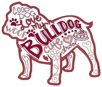 Crafted Love My Bulldog Collage Embroidery Design