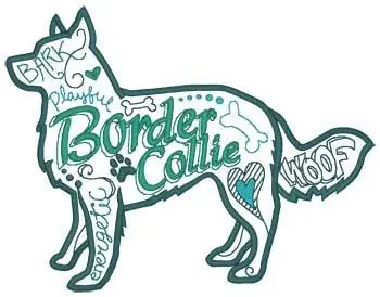 Border Collie Collage Embroidery Design Best Seller