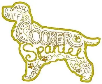 Limited Edition Cocker Spaniel Collage Embroidery Design