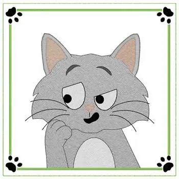Skeptical Cat Quilt Square Embroidery Design While Supplies Last