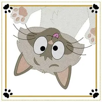 Affordable Silly Cat Quilt Square Embroidery Design