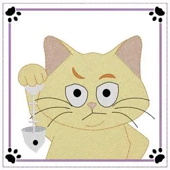 Hungry Cat Quilt Square Embroidery Design Low Price