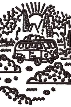 Hot Picks Camper Van Embroidery Design