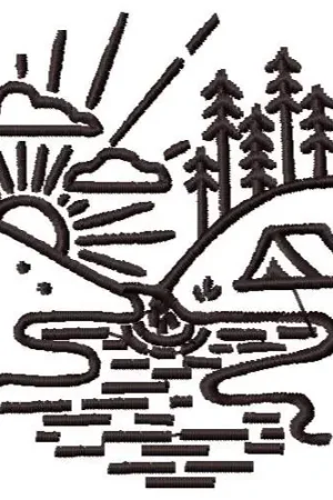 River Camp Embroidery Design Free Delivery