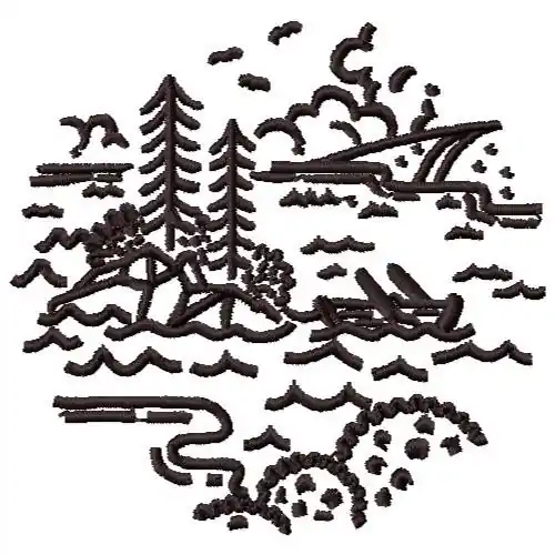 Buy Online Lake Boating Embroidery Design