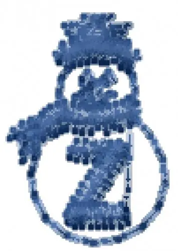 Snowman Font Z Embroidery Design Handmade