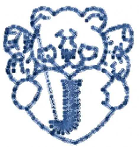 Angel Bear Font J Embroidery Design Original