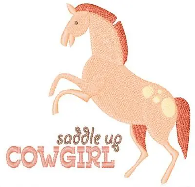 Saddle Up Cowgirl Embroidery Design Last Chance