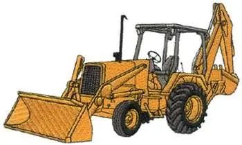 Warranty Included Large Backhoe Embroidery Design
